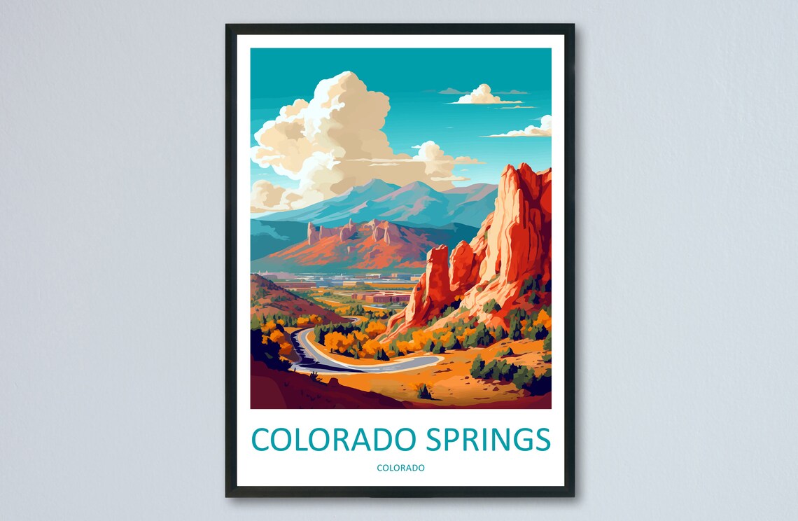 Colorado Springs Travel Poster, Wall Art Print