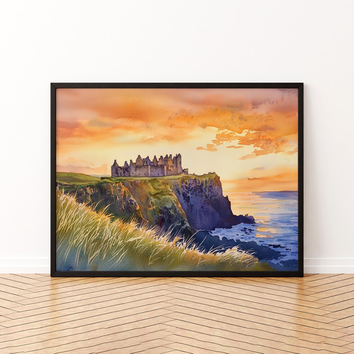 Dunluce Castle Watercolor Poster, Ireland Travel Poster