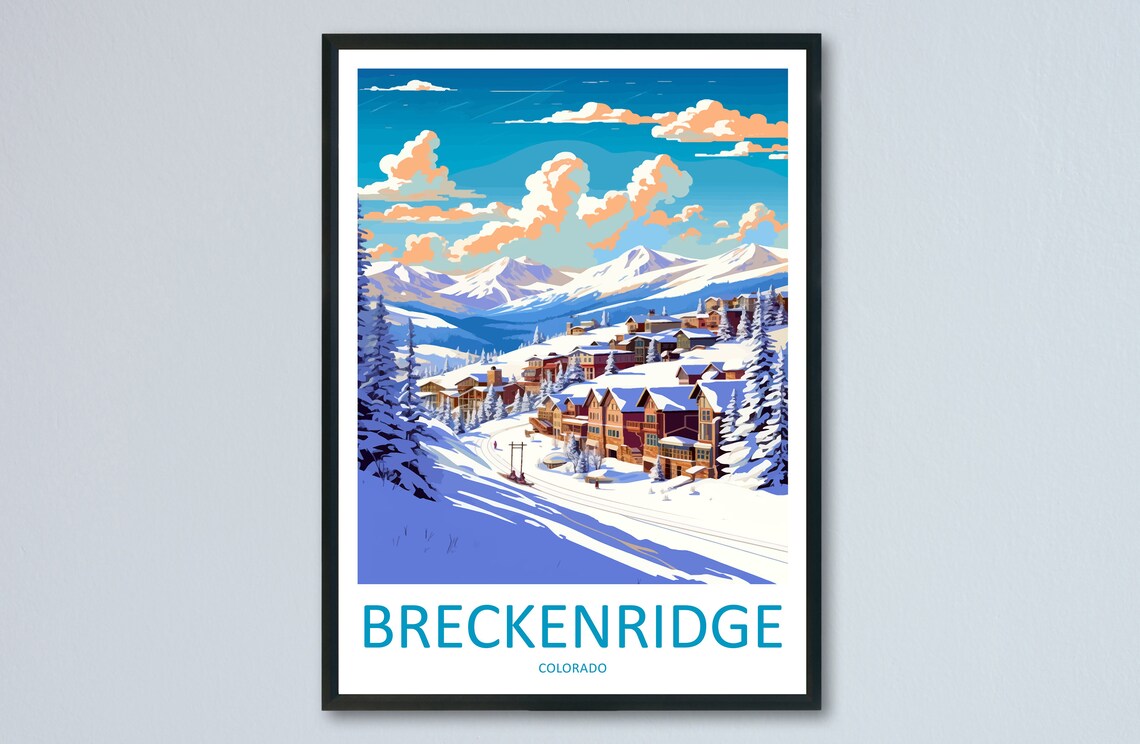 Breckenridge Travel Print, Colorado Wall Art