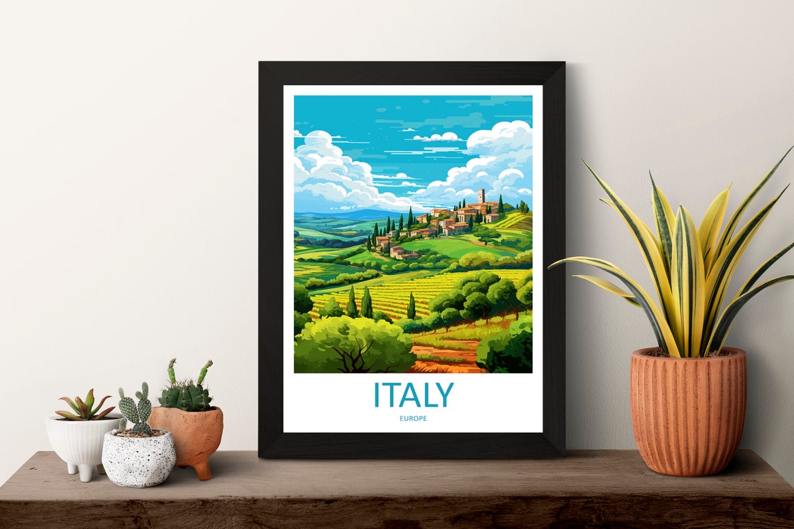 Italy Travel Print Wall Art Italy Wall Hanging Home Dcor Italy Gift Art Lovers Italy Art Lover Gift Italy Print Italy Italy Art - Image 3
