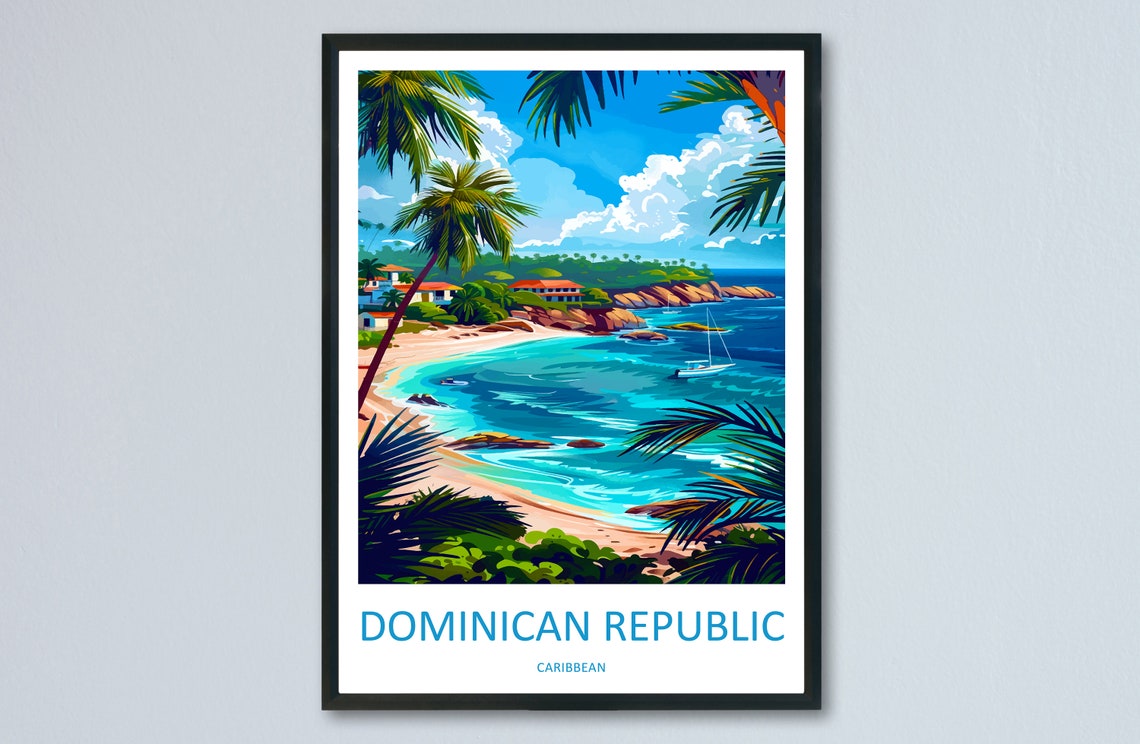 Dominican Republic Caribbean Palm Beach Cove Paradise Poster - Image 3