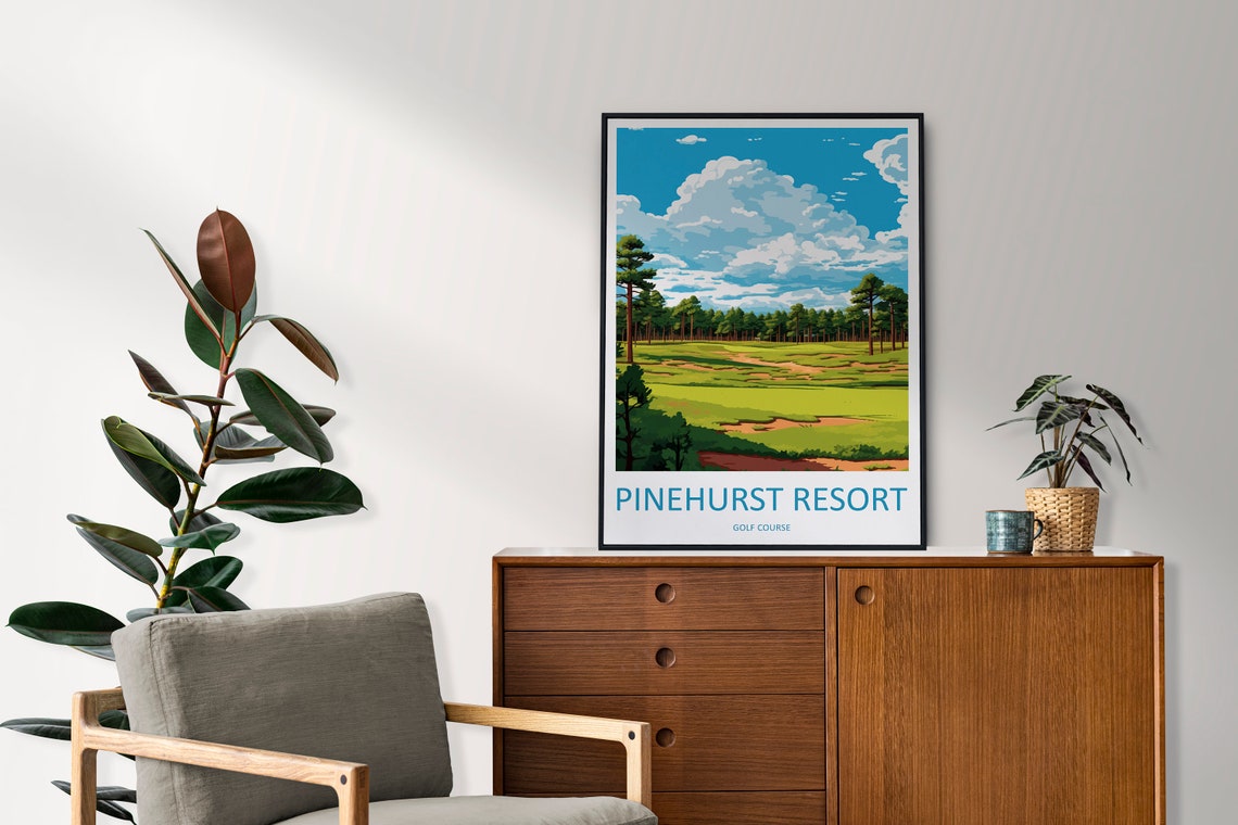 Pinehurst Golf Course Resort Fairway Pine Forest Sports Poster - Image 2