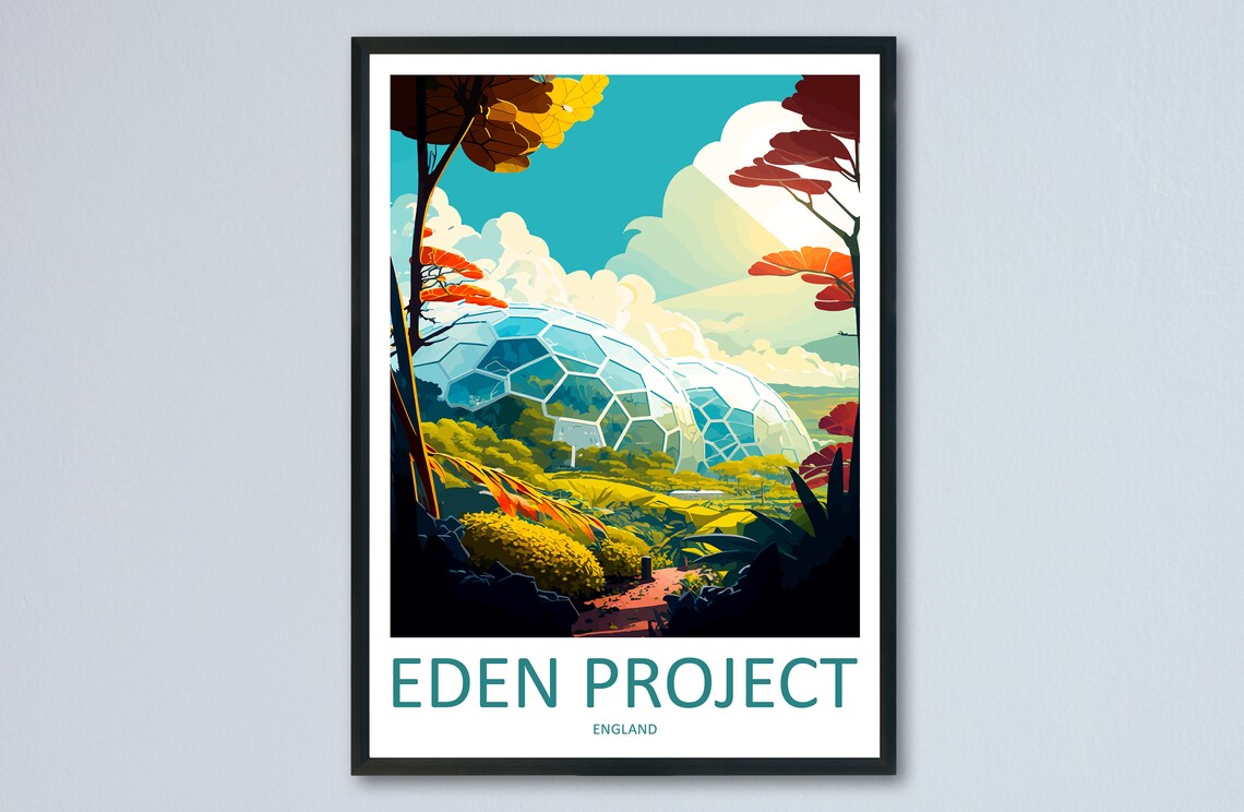 Eden Project Travel Poster, England Landmark
