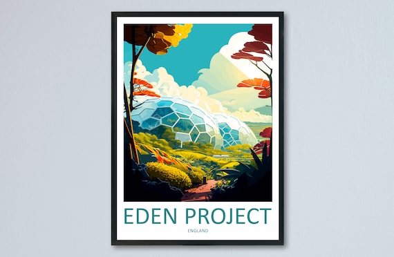 Eden Project Travel Poster, England Landmark