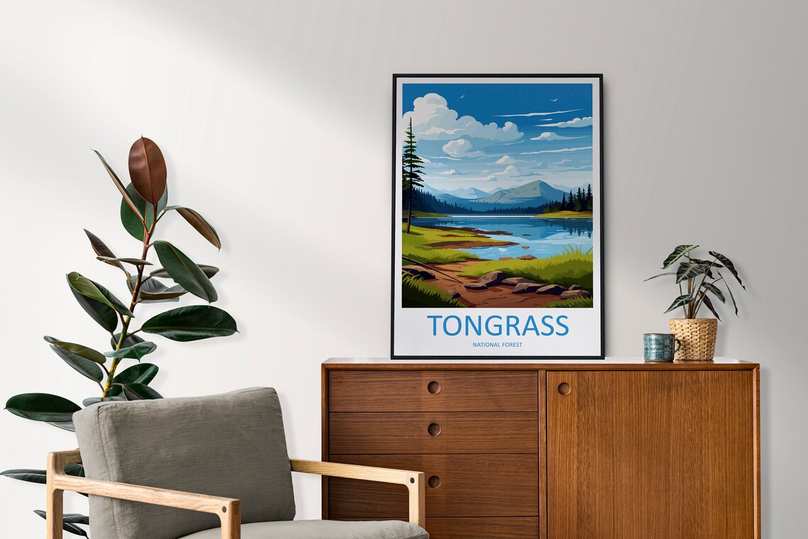 Tongrass National Forest Travel Print Wall Art Tongrass Wall Hanging Home Dcor Tongrass Gift Art Lovers Alaska Art Lover Gift Tongrass - Image 2