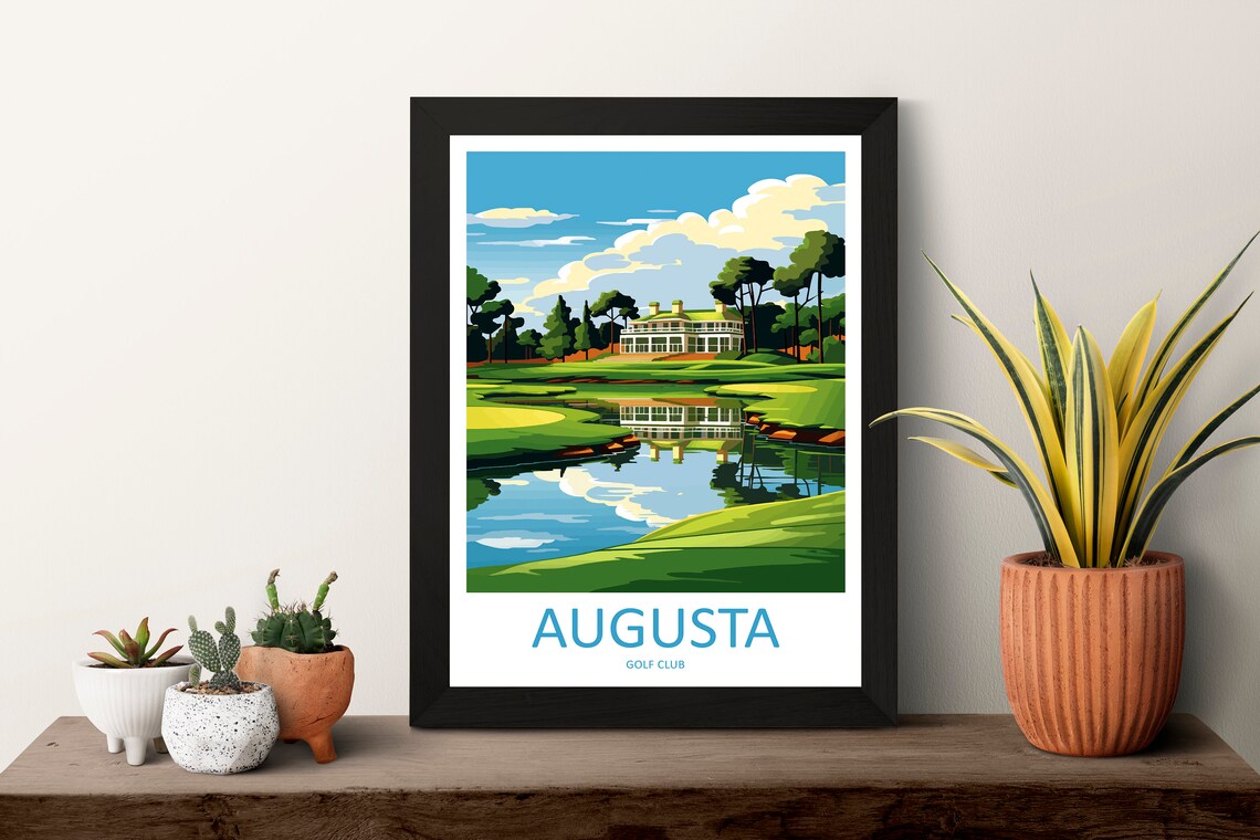 Augusta Golf Course Travel Poster, Golf Course Art - Image 3