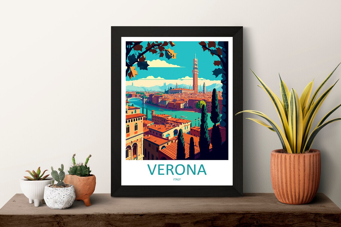 Verona Travel Poster, Italian City Wall Art - Image 3
