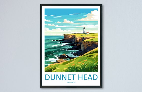 Dunnet Travel Poster, Scotland Landscape Art