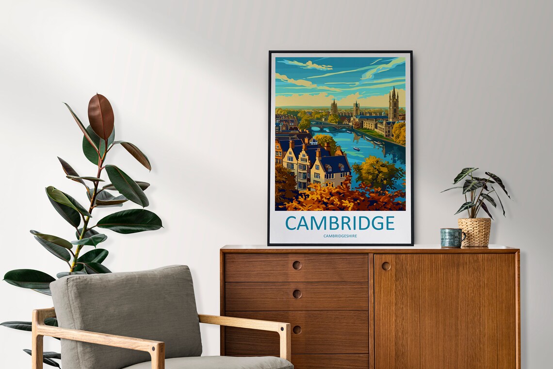 Cambridge Travel Poster, England Travel Art Print - Image 2