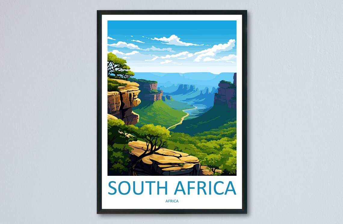 South Africa Travel Poster, World & Cultural Art
