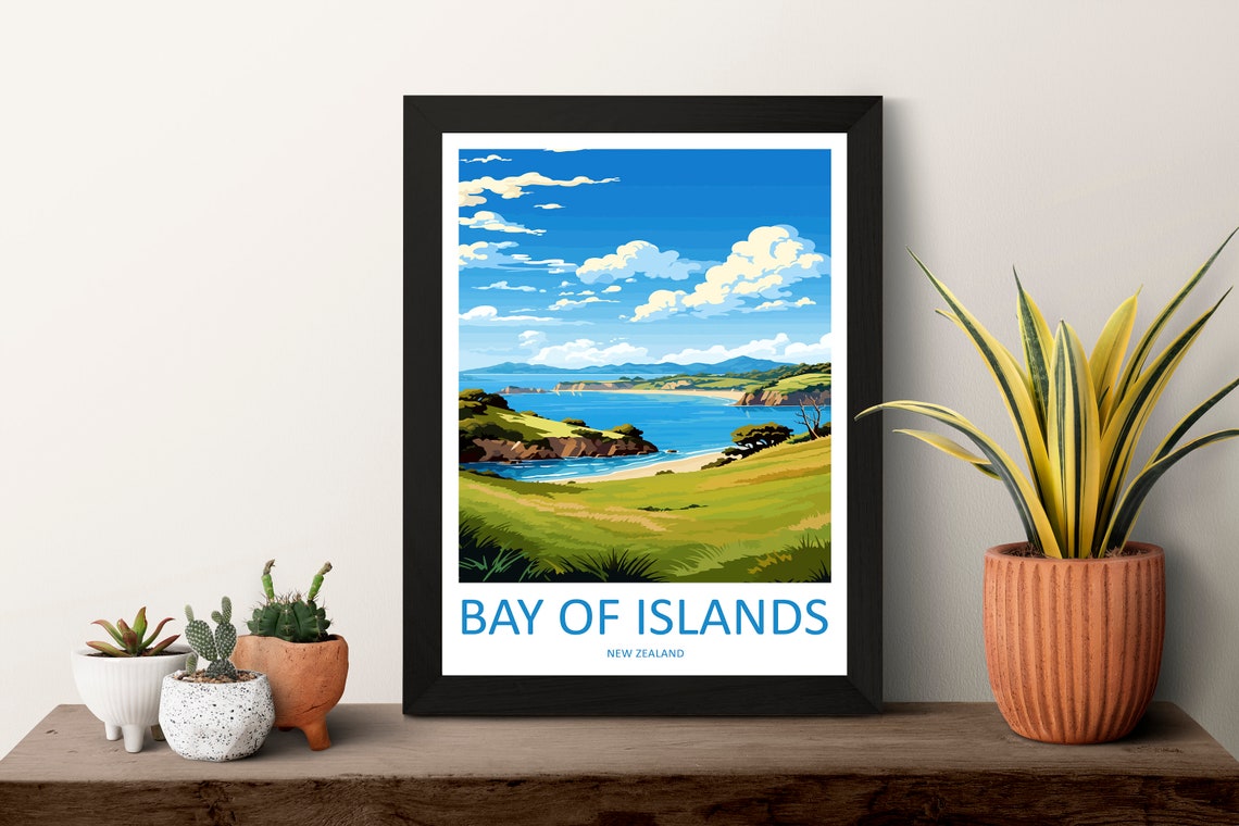 Bay Of Islands Travel Print Wall Art Bay Of Islands Wall Hanging Home Dcor Bay Of Islands Gift Art Lovers New Zealand Art Lover Gift - Image 3