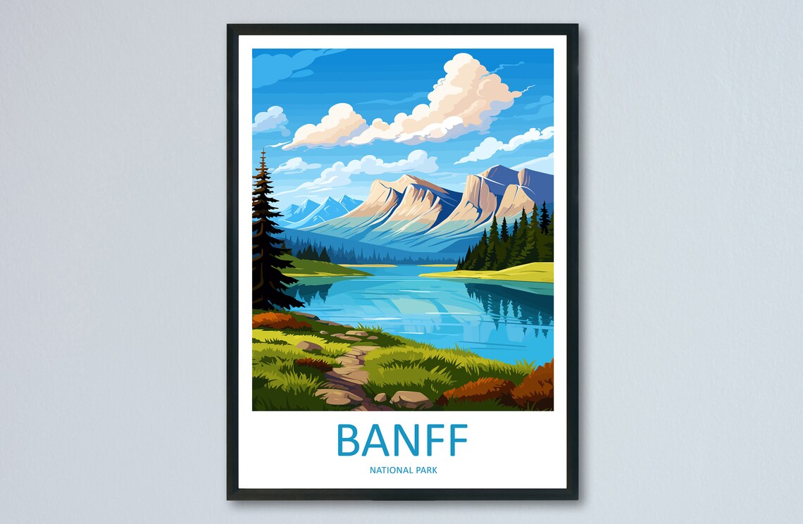 Banff National Park Alpine Lake Lone Pine Rocky Mountain Poster