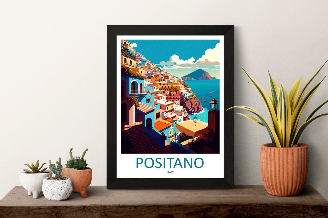 Positano Travel Poster, Italy Wall Art Print - Image 3