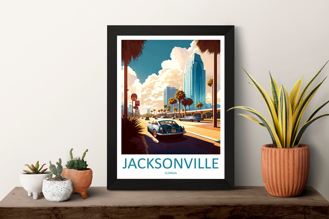 Jacksonville Travel Poster, Florida Place Print - Image 3