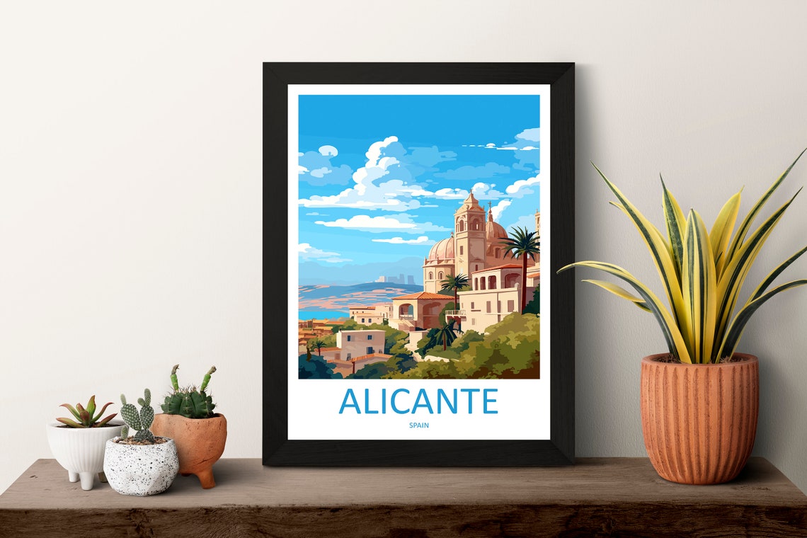 Alicante Travel Print Wall Art Alicante Wall Hanging Home Dcor Alicante Gift Art Lovers Spain Art Gift Alicante Travel Poster Art - Image 3