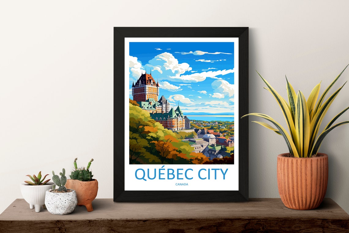 Quebec City Canada Chateau Frontenac Autumn Hillside Travel Poster - Image 3