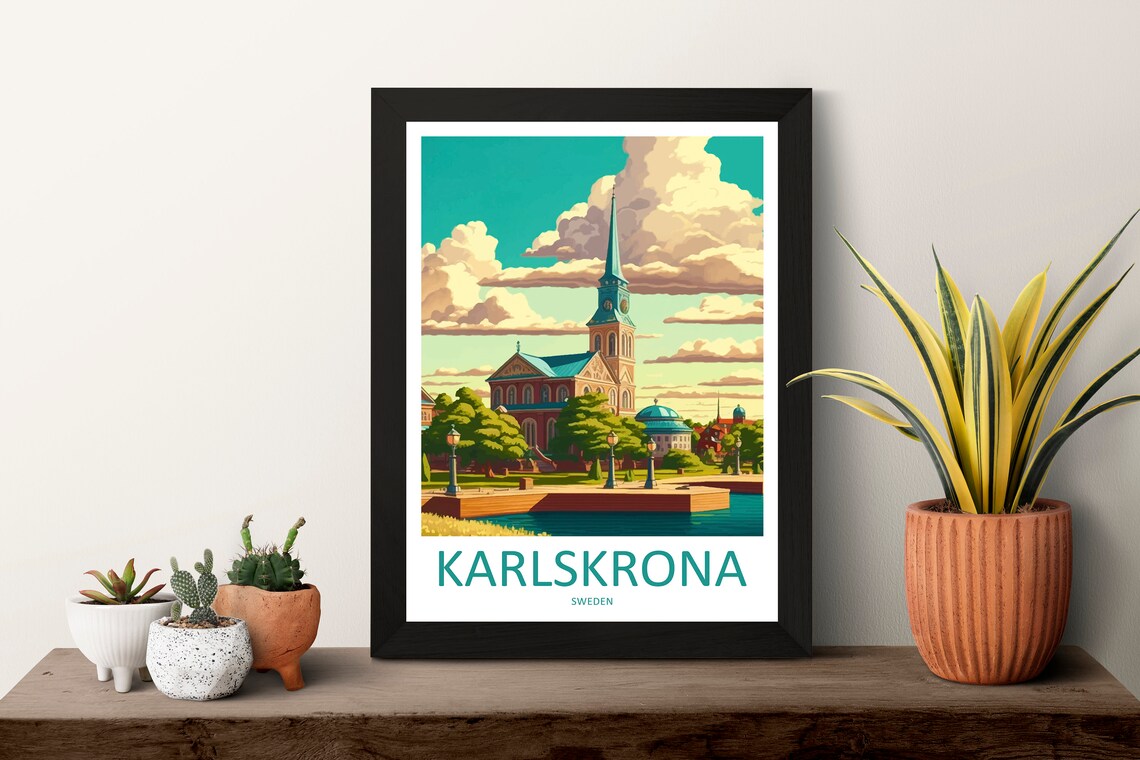 Karlskrona Travel Poster, Swedish Wall Decor - Image 3