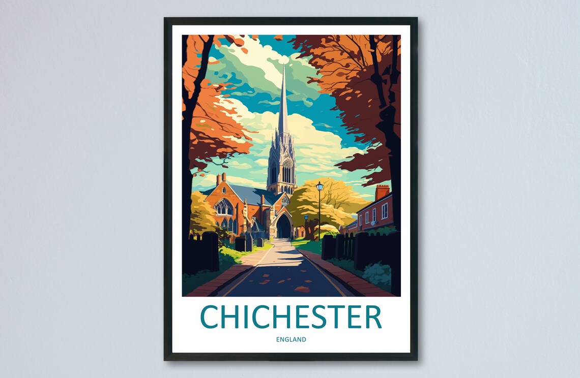 Chichester Travel Poster, England Travel Art Print