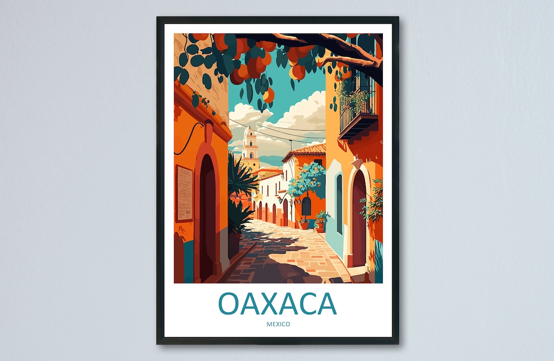 Oaxaca Travel Poster, Latin America Wall Art