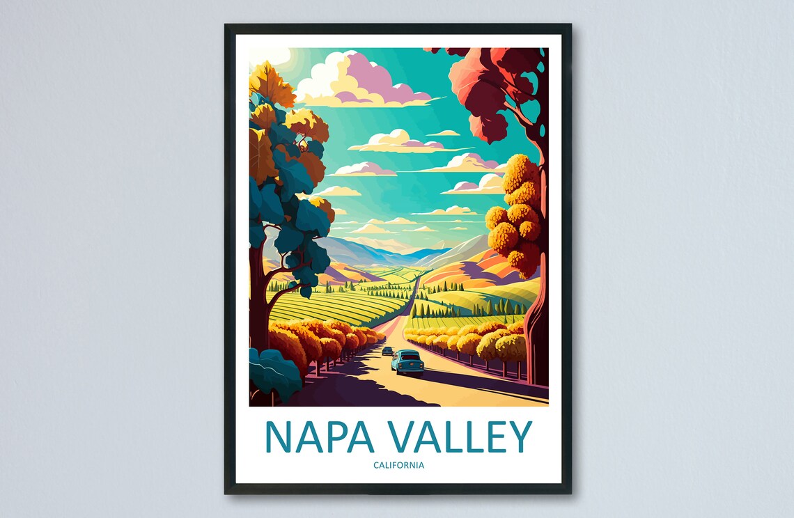 Napa Valley Travel Poster, California Place Art