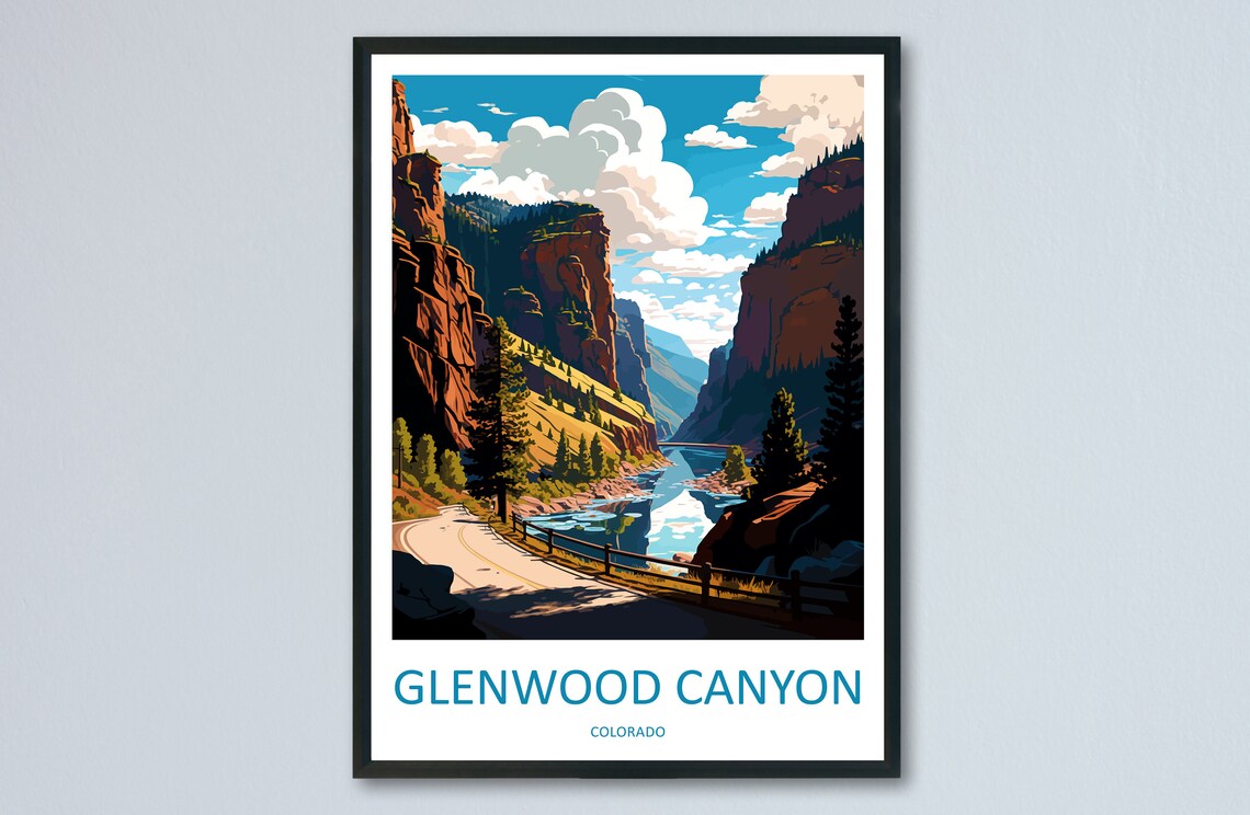 Glenwood Canyon Travel Poster, Colorado Wall Art