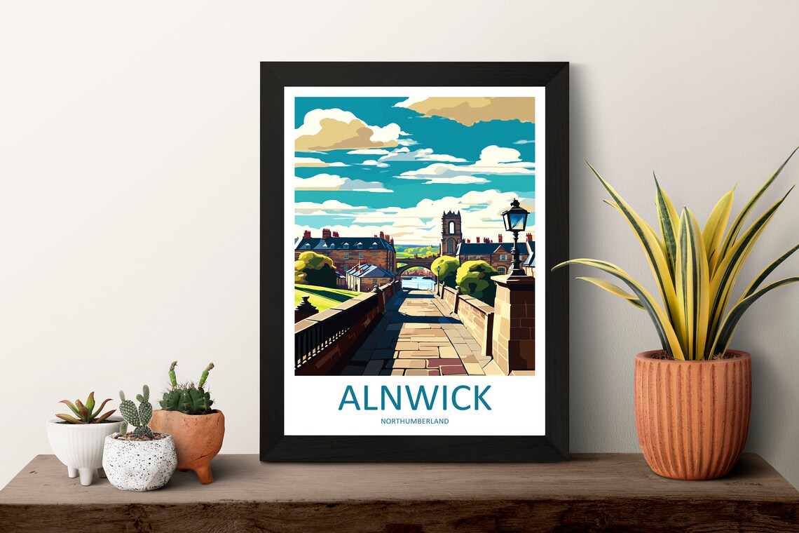 Alnwick Travel Poster, England Wall Art Print - Image 3