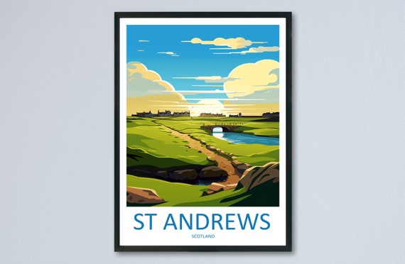 St Andrews Golf Course Travel Print Wall Art Hanging Home Dcor Gift Lovers Scotland Lover Andrew