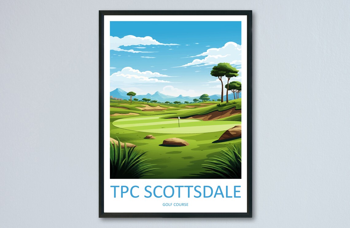 TPC Scottsdale Golf Course Fairway Green Arizona Travel Poster