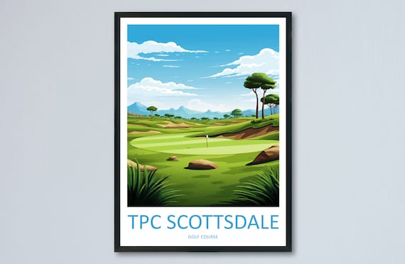Tpc Scottsdale Golf Travel Print Wall Art Tpc Scottsdale Wall Hanging Home Dcor Tpc Scottsdale Gift Art Lovers Arizona Art Travel Poster