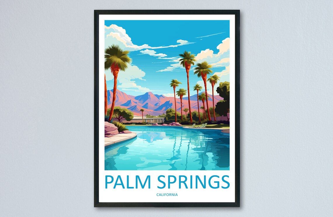 Palm Springs Travel Poster, California Wall Art