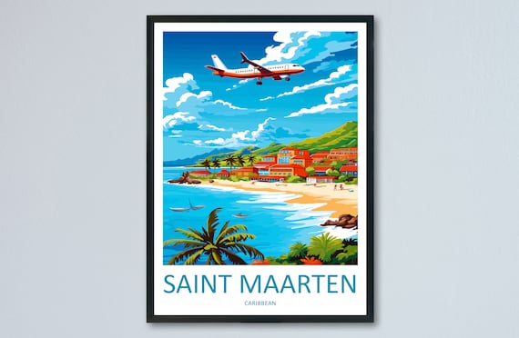 Saint Maarten Travel Poster, Caribbean Wall Art