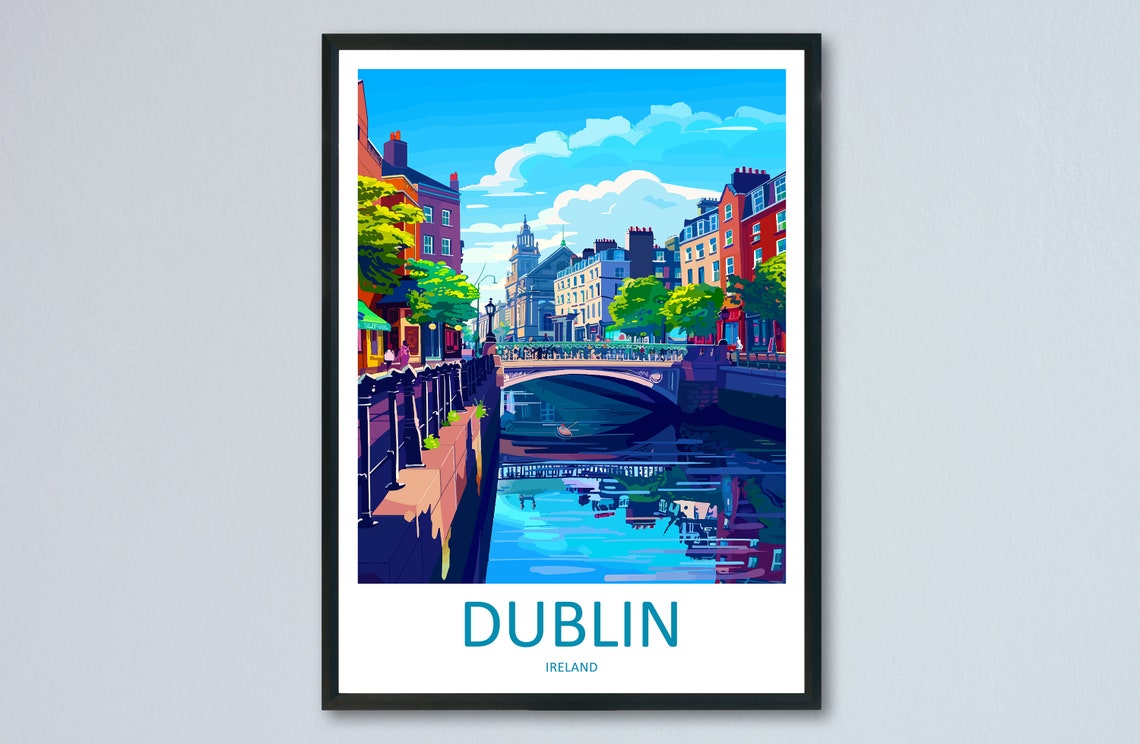 Dublin Skyline Art Print, Home Decor