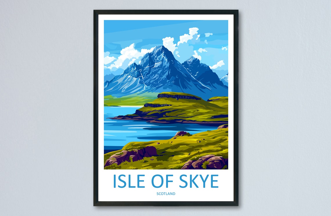 Isle of Skye Scotland Rugged Mountain Loch Highland View Poster