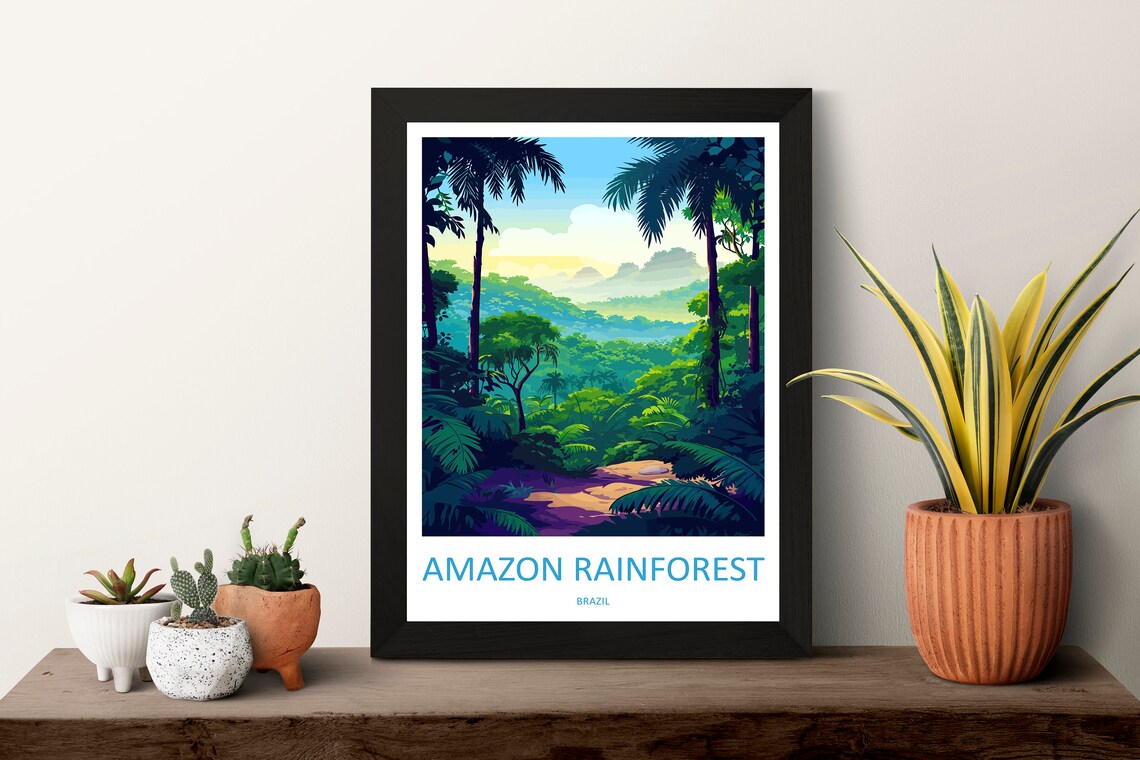 Amazon Rainforest Travel Poster, Place-Inspired Wall Art - Image 3