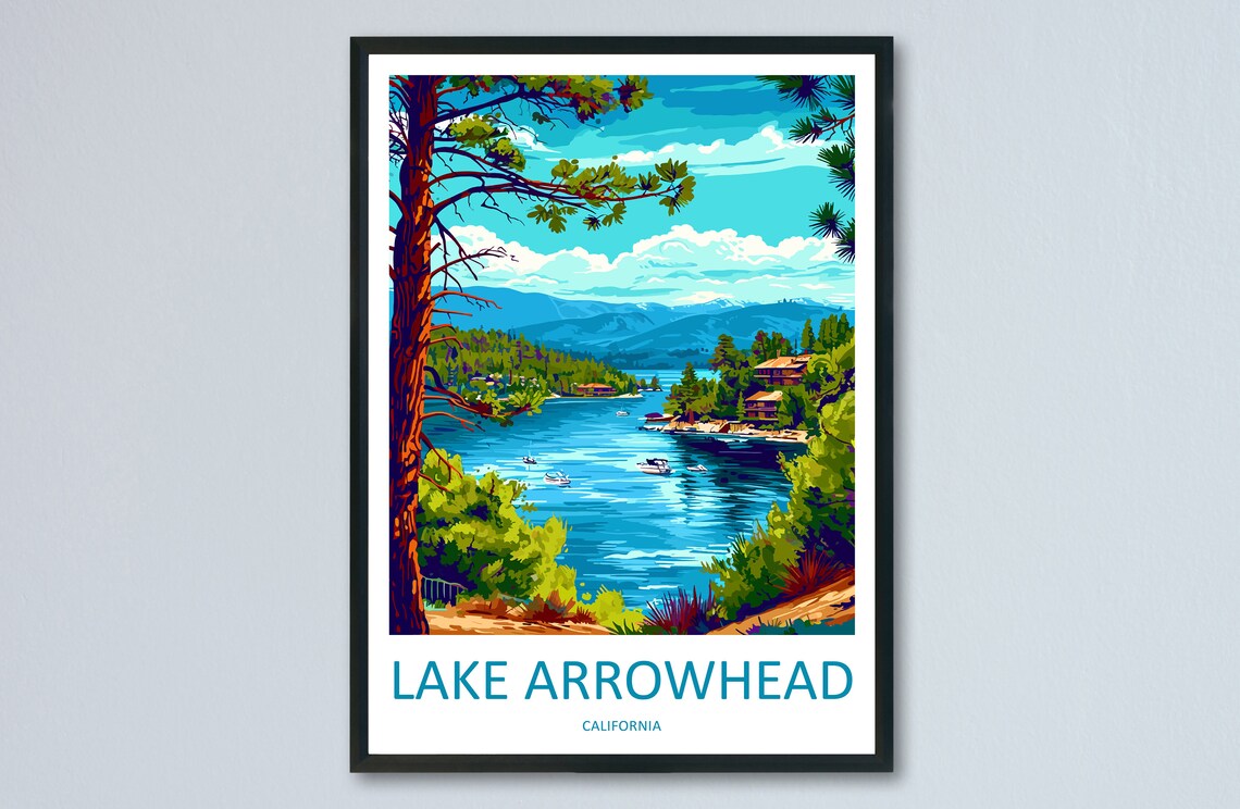 Lake Arrowhead Travel Poster, California Wall Art