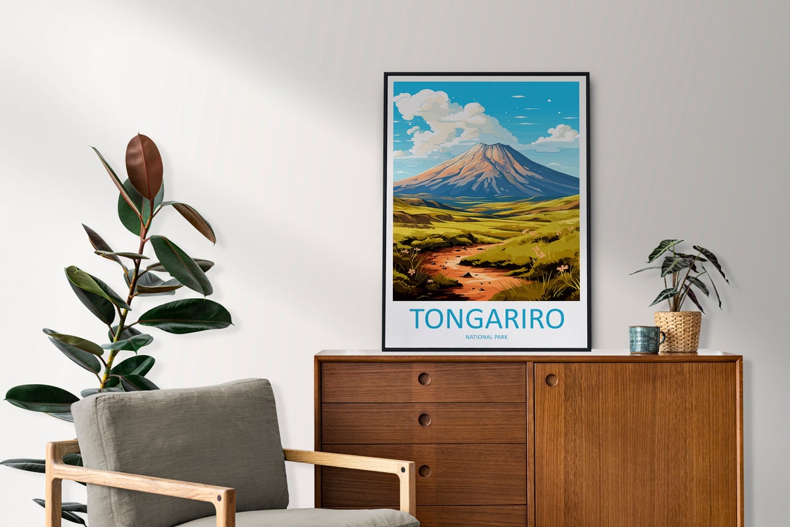 Tongariro National Park Travel Print Wall Art Tongariro National Park Wall Hanging Home Dcor Tongariro National Park Gift Art Lovers - Image 2