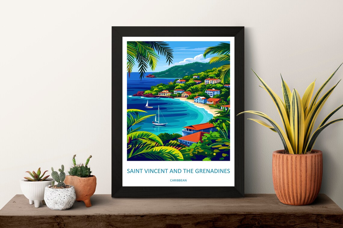 Saint Vincent The Grenadines Home Decor Wall Art Print - Image 3