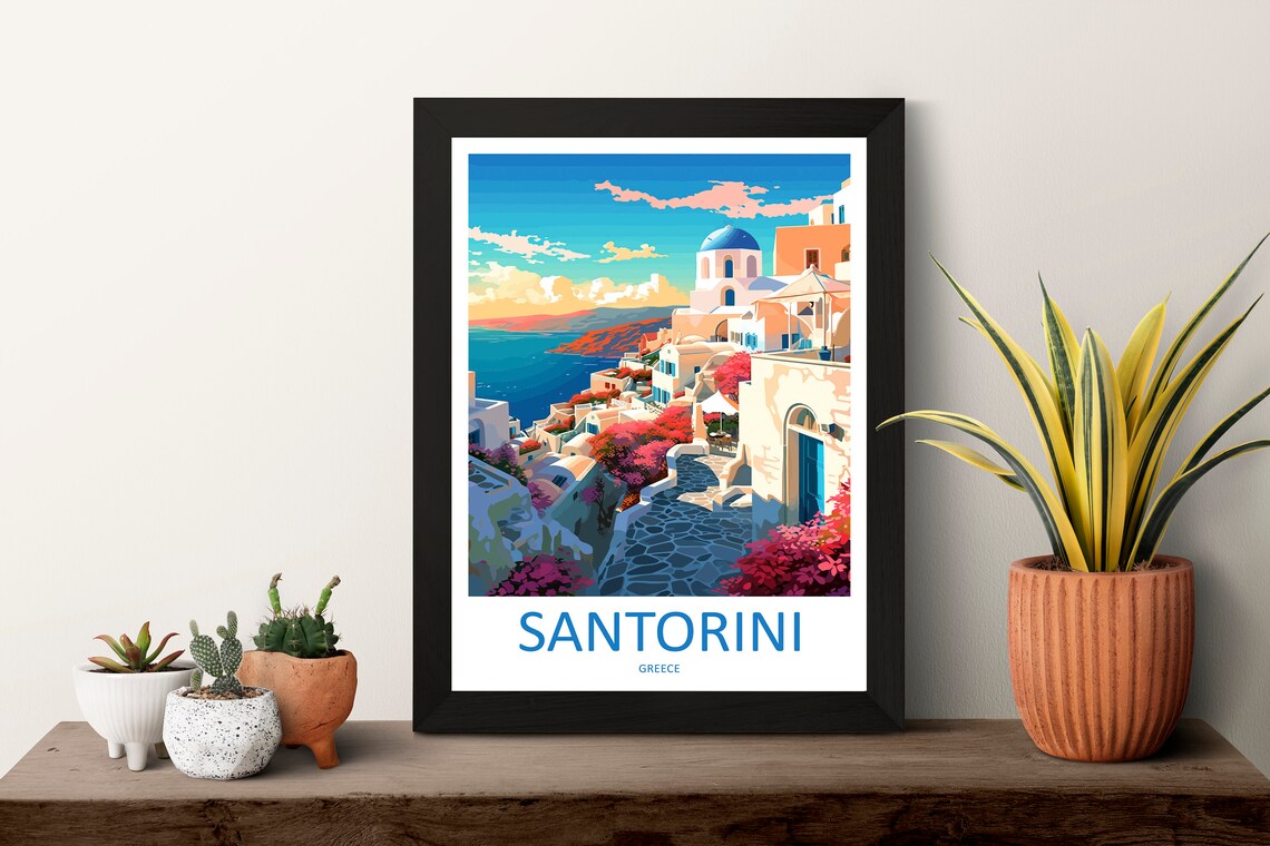 Santorini Greece Home Decoration Travel Poster - Image 3