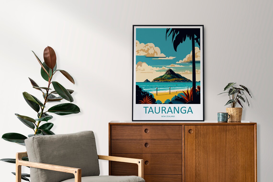 Tauranga New Zealand Mount Maunganui Across The Beach Poster - Image 2