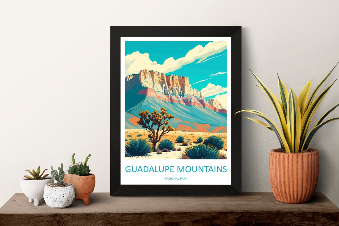 Guadalupe Mountains National Park Desert Vista Scenic Travel Poster - Image 3
