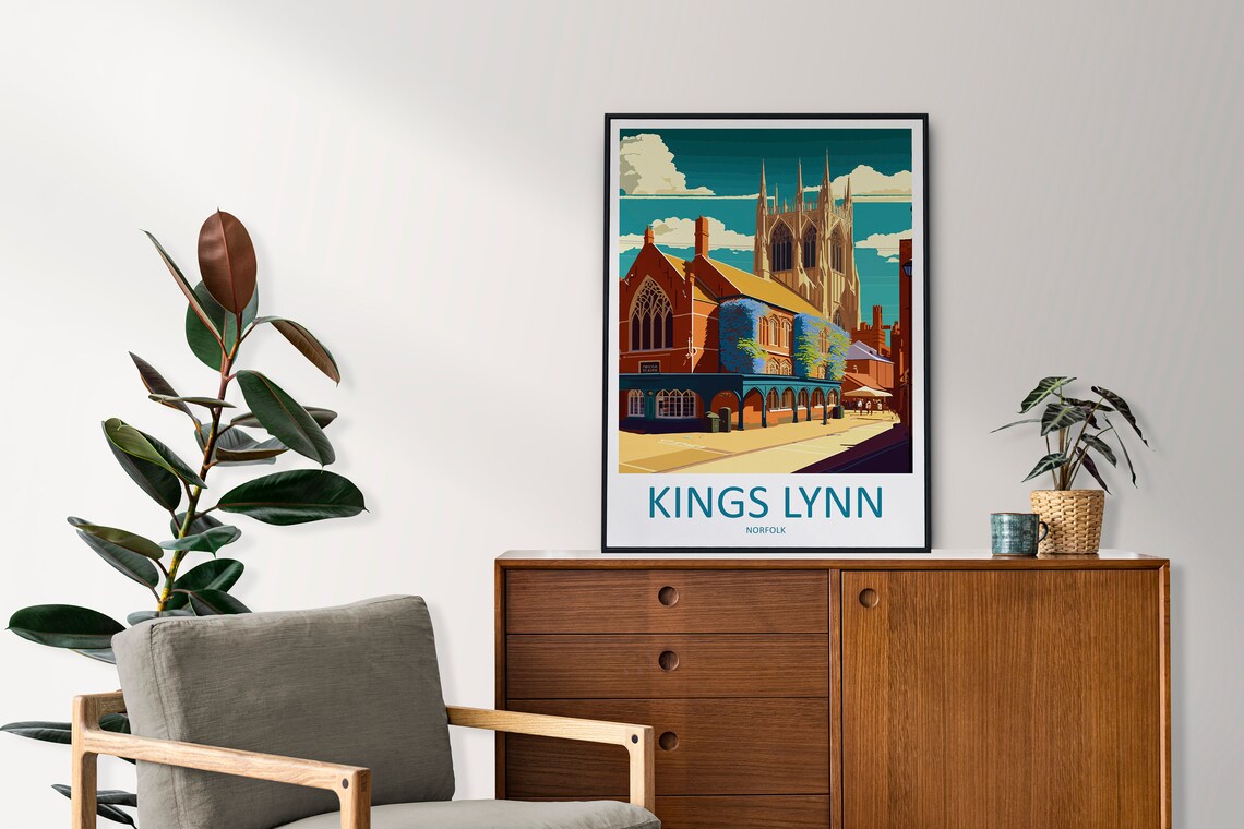 Kings Lynn Norfolk Minster Church Historic Market Town View Poster - Image 2