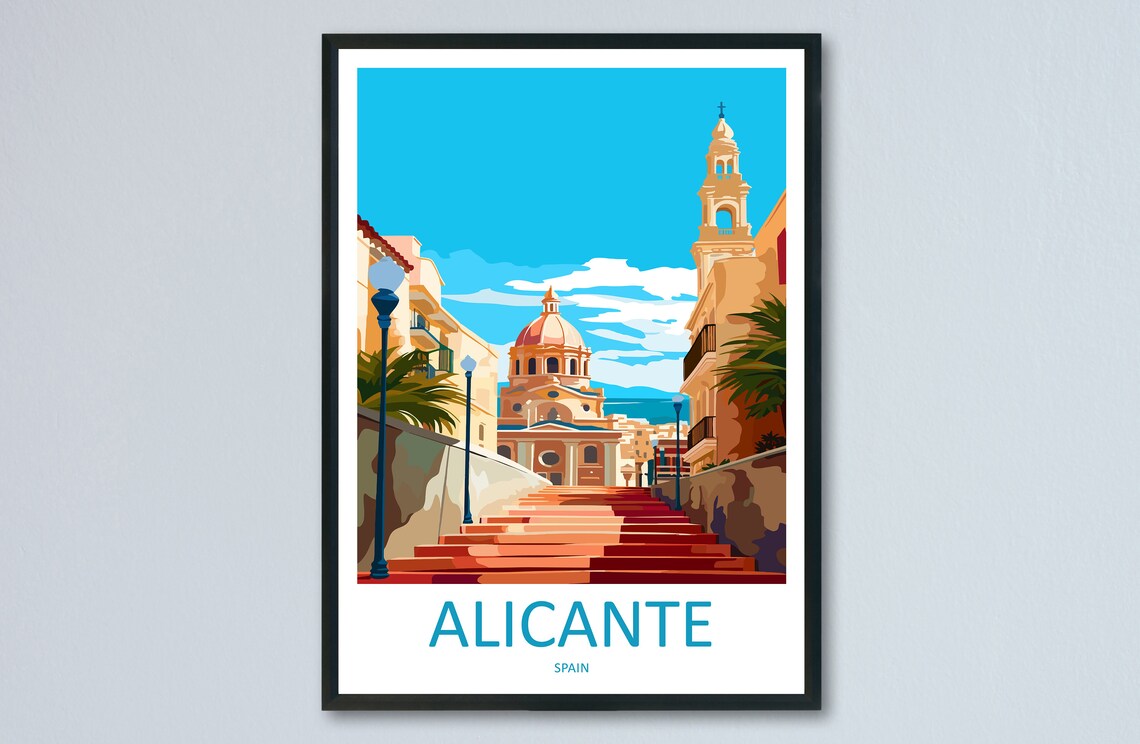 Alicante Travel Poster, Spain Wall Art Print