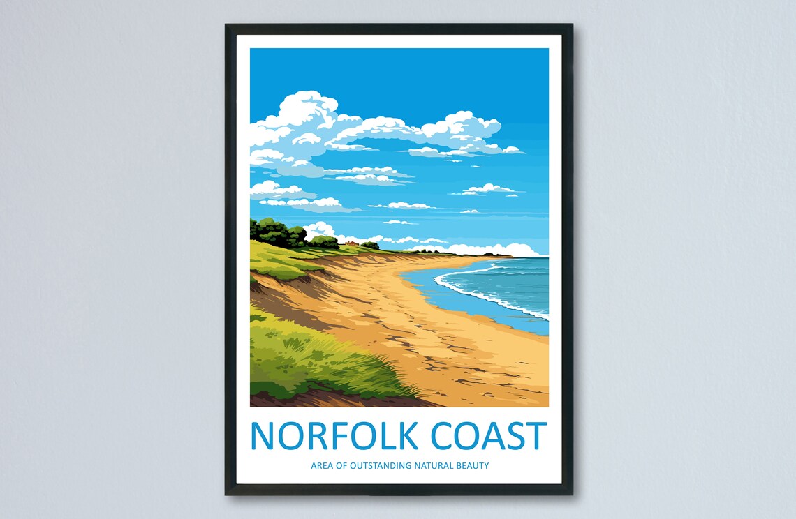 Norfolk Coast Travel Poster, AONB Home Decor