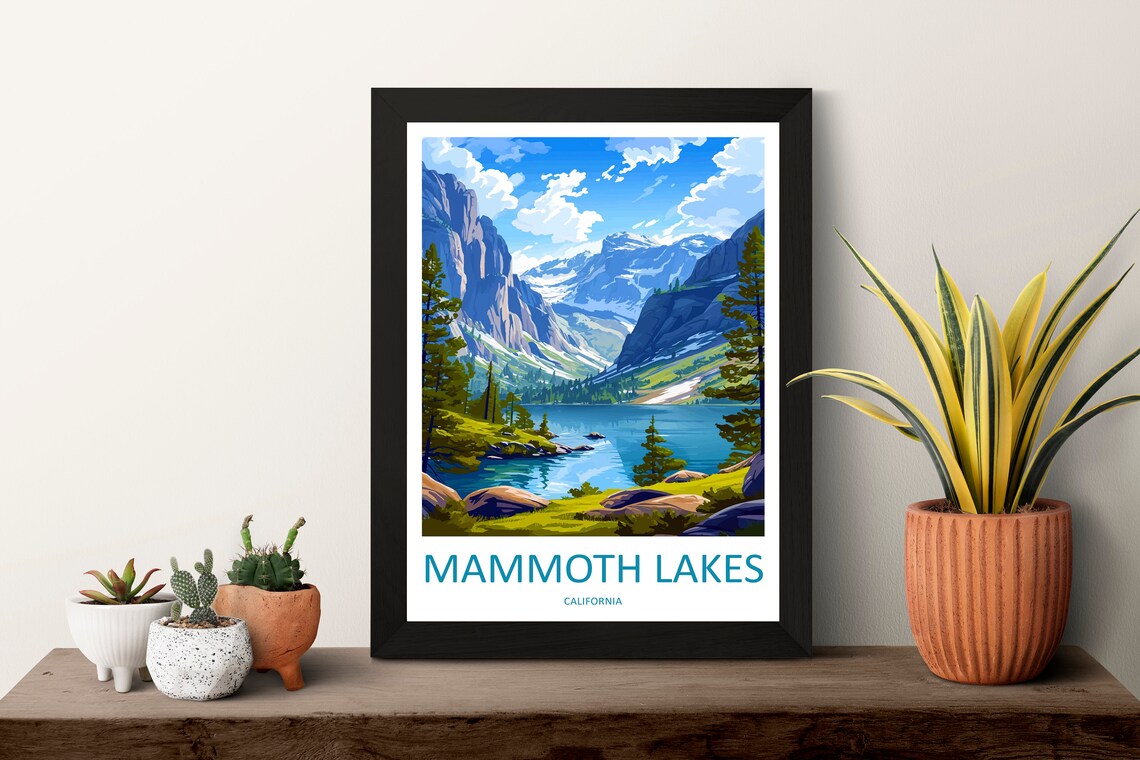 Lake Mammoth Travel Poster, California Wall Decor - Image 3