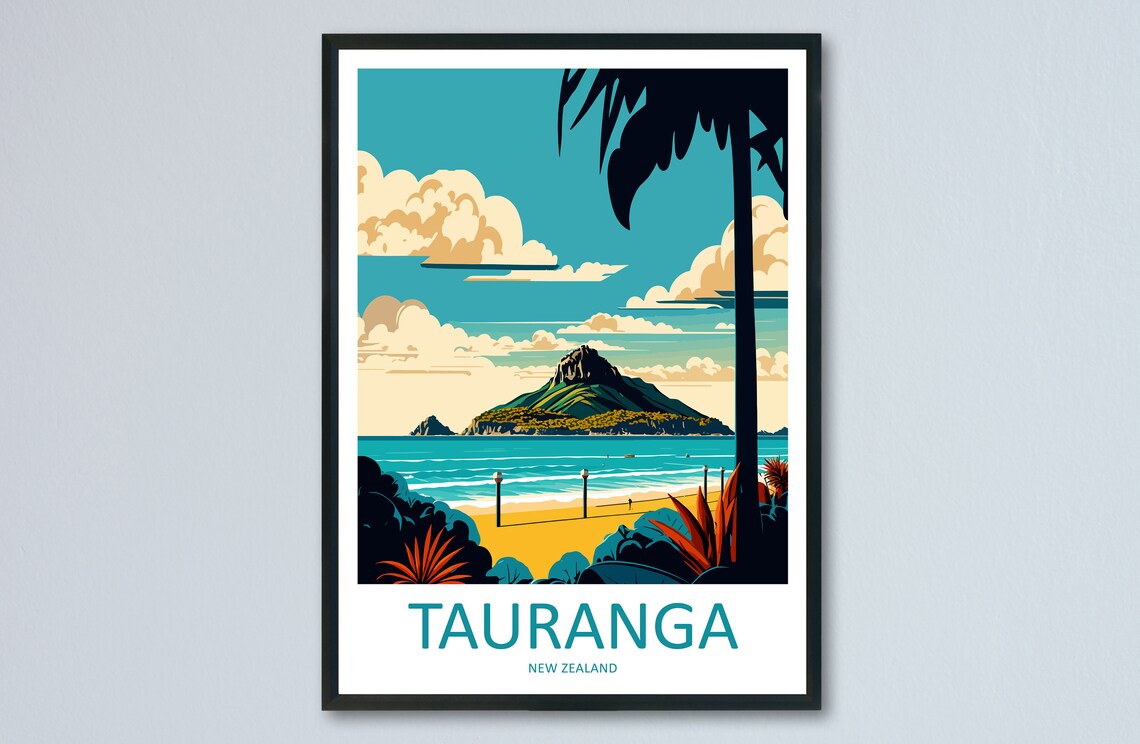 Tauranga New Zealand Mount Maunganui Across The Beach Poster