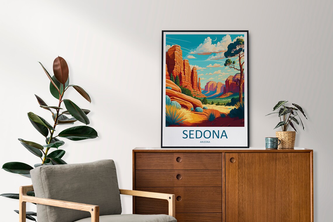 Sedona Travel Poster, Arizona Desert Artwork - Image 2