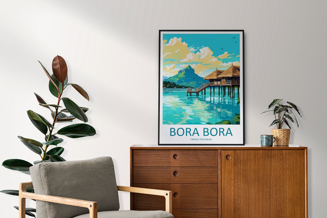 Bora Bora Travel Poster, French Polynesia Wall Art - Image 2