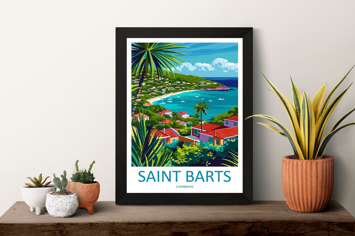 St Barts Travel Poster, Caribbean Wall Decor - Image 3