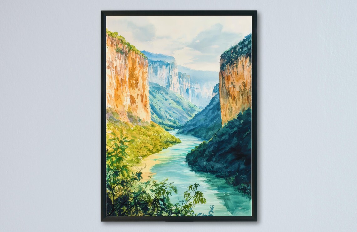 Chiapas Highlands Watercolor Poster Wall Art Hanging Home Dcor Gift Lovers Mexico