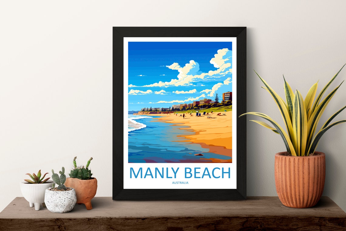 Manly Beach Turquoise Surf Waves Sydney Australia Travel Poster - Image 3
